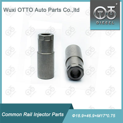 Écrou de chapeau de buse d'injecteur de carburant diesel en acier rapide Taille Φ18.9×46.9×M17*0.75 pour injecteur piézoélectrique avec sac en plastique dans un emballage en boîte en carton