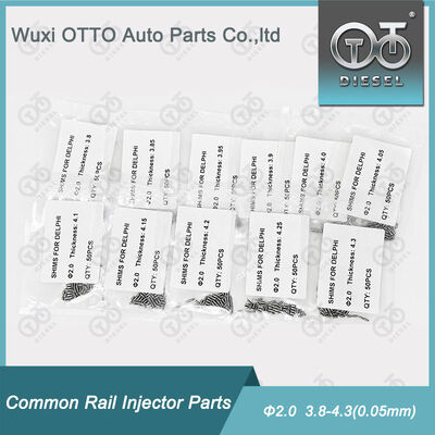 Kit de cales de réglage pour injecteur Common Rail, 2,0 mm de diamètre, rondelles de réparation, 3,80-4,30 (0,05 mm), 50 pièces/sac, pièces de réparation d'injecteur diesel